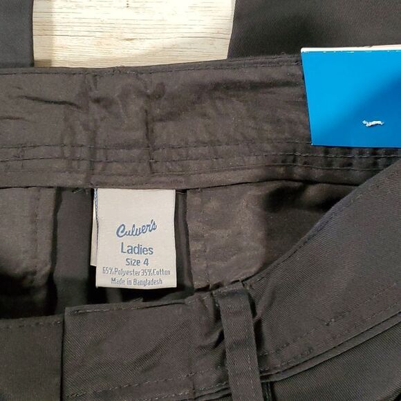 NEW Culver’s Restaurant HPI Ladies Uniform Pants Black Size 4 - Picture 2 of 9
